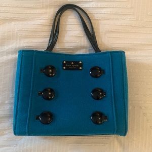 Kate Spade wool/leather purse with black buttons